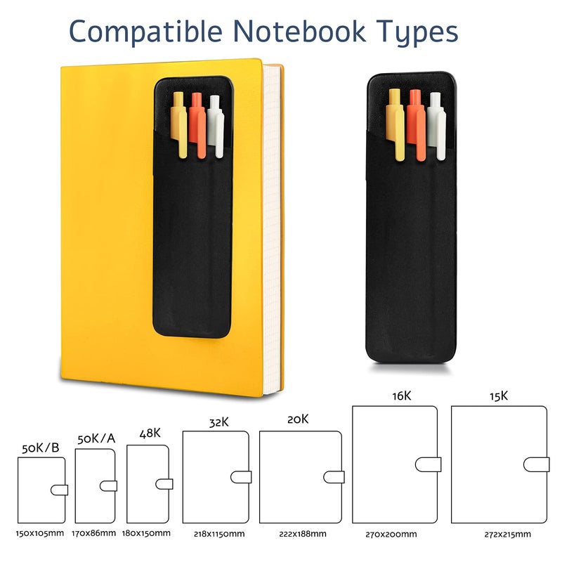 Epessa Stick-On Pen Holder for Notebook, Adhesive Pencil Sleeve Pouch for Hardcover Journals, Planners, Notebooks, Reusable Pen Pocket Organizer Easy to Remove (2 Pack) - Image 5